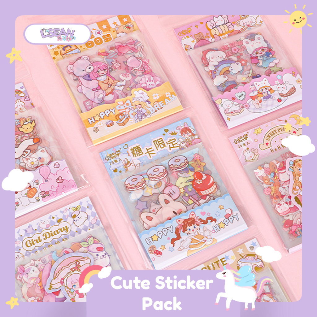 

STIKER HIAS GIRL AND ANIME CUTE DECO PACK JOURNAL KOREA 2D WATERPROOF