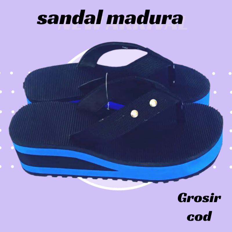 (GROSIR) SANDAL MADURA TINGGI 4CM SANDAL WEDGES SANDAL GUNUNG