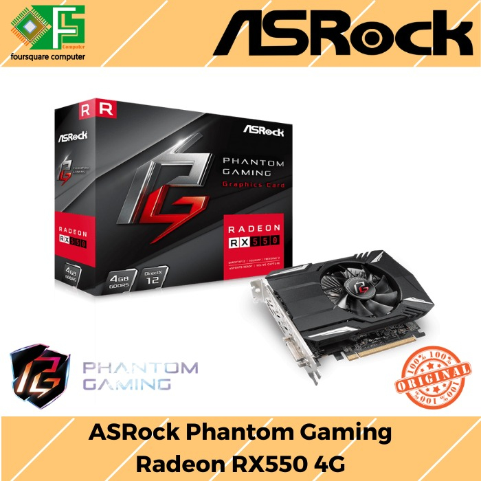 VGA AMD Radeon RX Phantom Gaming Radeon RX550 4G GDDR5 Resmi
