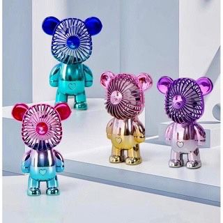 BEARBRICK Beruang Lucu Cantik Elegan Kipas Viral Usb Mini Fan Genggam Bear Brick Rechargeable