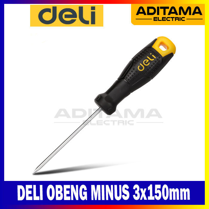 DELI OBENG MNUS 3x150mm/ DELI SLOTTED SCREWDRIVER 3x150mm