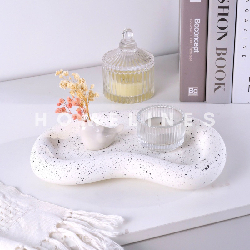 Moon Tray Aesthetic | Baki Properti Foto | Korean Coaster | Nampan Korea- Tatakan Gelas | Home Cafe | Desk Decor | Mini Vase | Vas Nordic | Property Produk