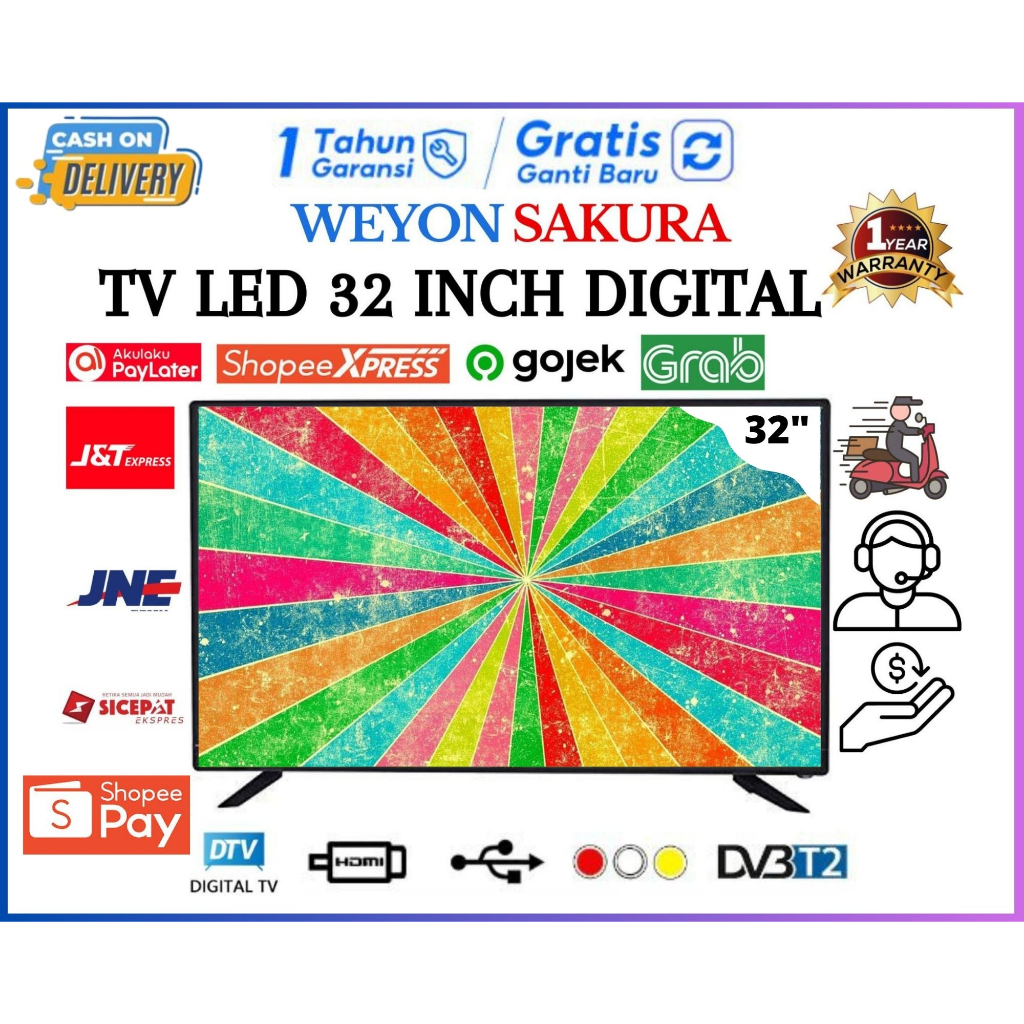 [Pack Kayu] Weyon 32 inch Digital  TV Digital Garansi 1 Tahun MONITOR CCTV