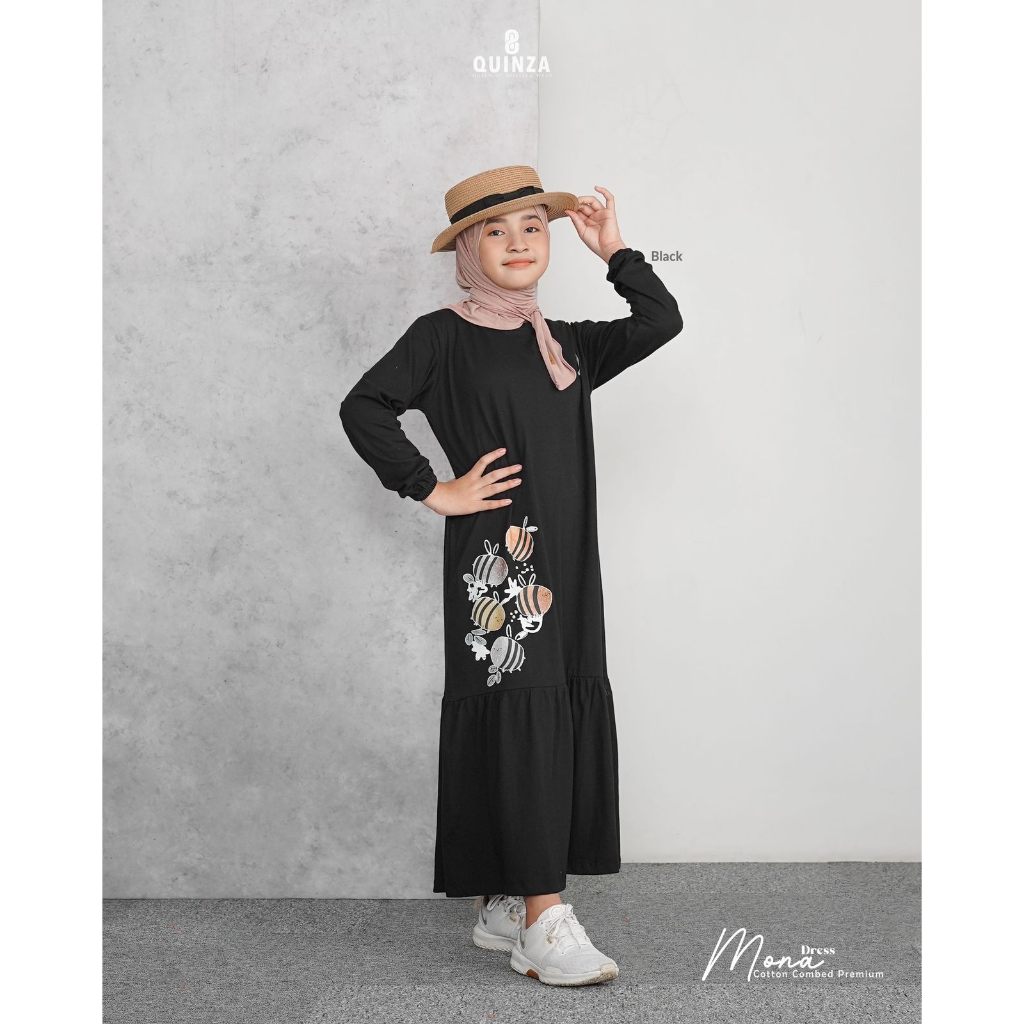 SPECIAL PRICE ✅ MONA DRESS KIDS GAMIS Katun KOMBINASI BY QUINZA