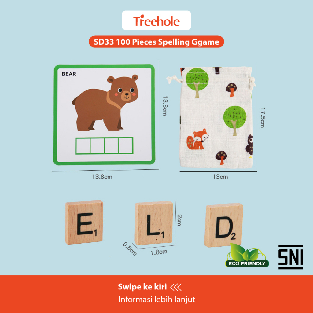 Mainan Edukasi - Treehole 100 Pieces Spelling Game SD33 - Mainan Puzzle