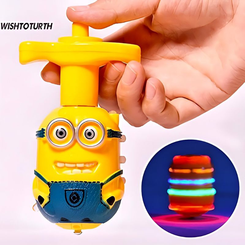 Mainan Gasing Minions Viral LED Spinner Despicable Me Gangsing Minion Beyblade Karakter Spinning Top