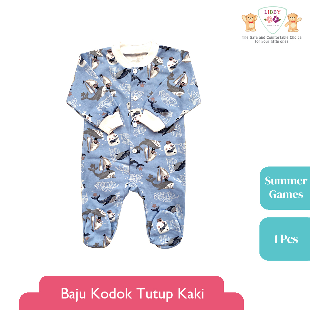 [Size Newborn NB] Libby Jumper Panjang Oblong Tutup Kaki