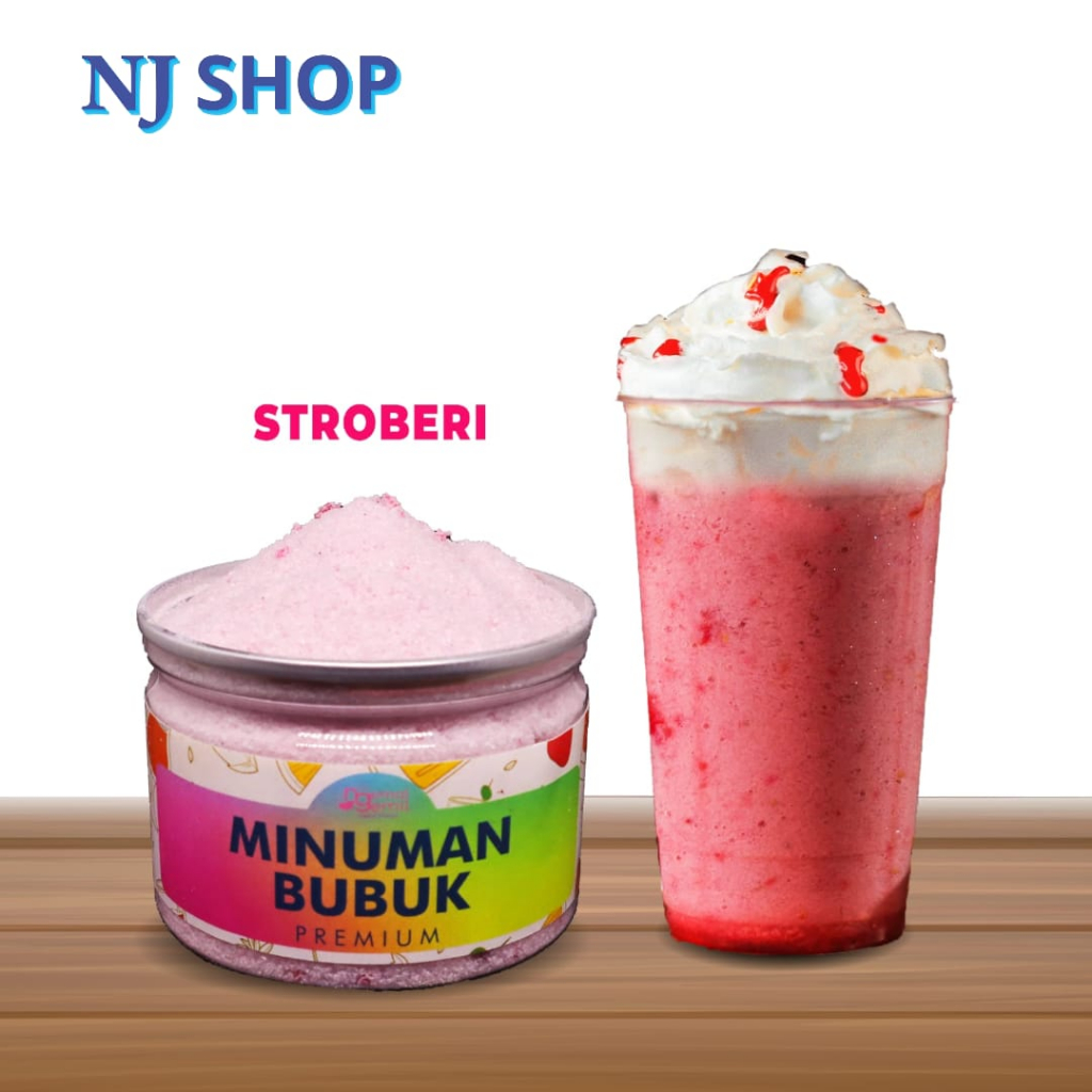 

[Powder Drink] - Can Bubuk Minuman Stroberi Minuman Bubuk Stroberi Powder Kualitas Premium