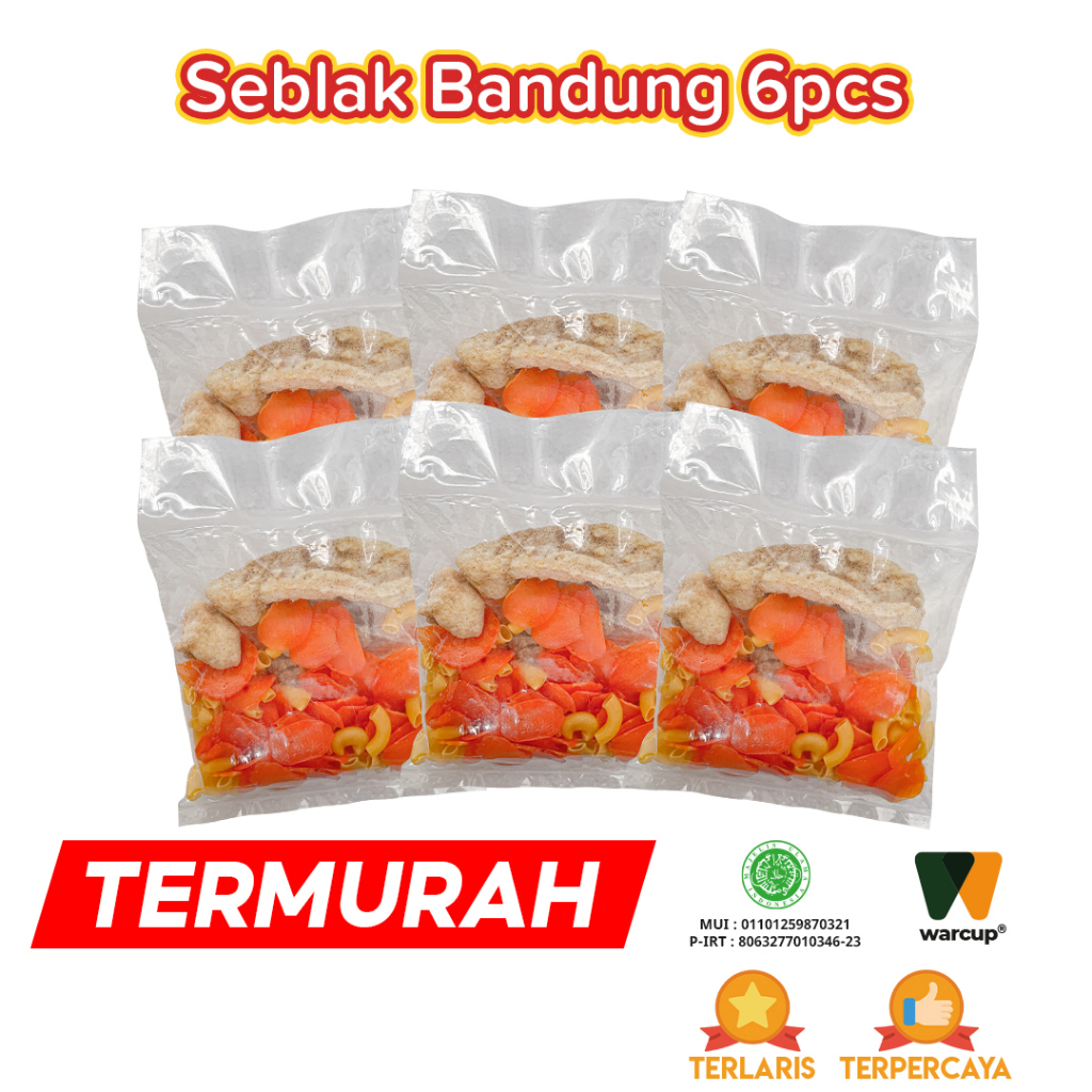 

[PAKET BUNDLING] 6pcs seblak Bandung instan makanan pedas gurih kerupuk makaroni batagor lidah siomay