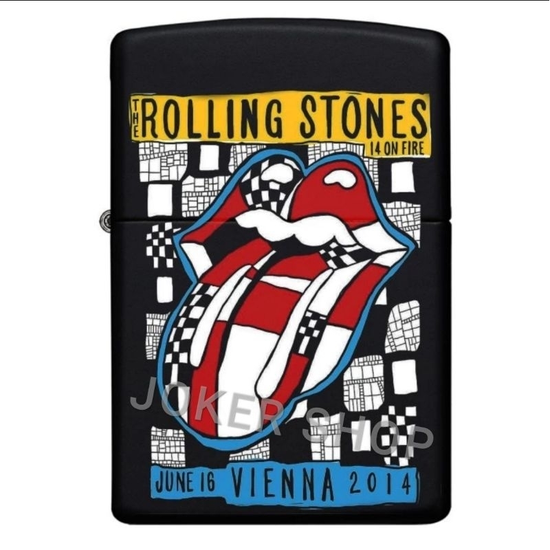 Korek api Zippo Matte Black & White UV print Motif ROLLING STONES VIENNA