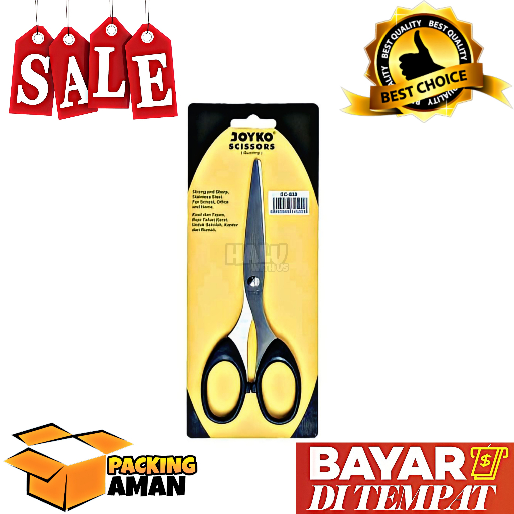 

(BISA COD) PROMO 1 Pcs Gunting Sedang / Scissors Joyko SC-838 / Alat Potong Kertas Sedang