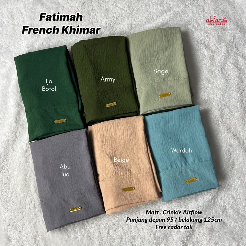 Fatimah Frenchkhimar French Khimar Crinkle Airflow Free Cadar Tali