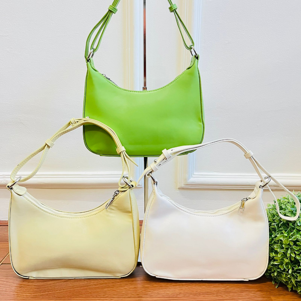 (PINK_IMP) New Import Tas fashion Wanita. Tali Bahan &amp; Tali Rantai . 1 Ruang Ready 3 Warna . Bahan Kulit . Premium