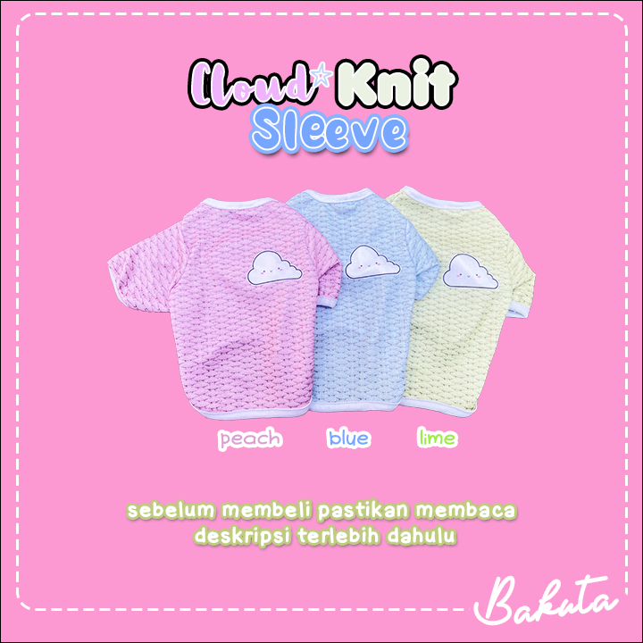 Baju Kucing Edisi Cloud Knit Sleeve Baju Kucing Murah untuk Kucing dan anjing / Bisa Pilih Ukuran S-XXL / Baju Kucing Tangerang