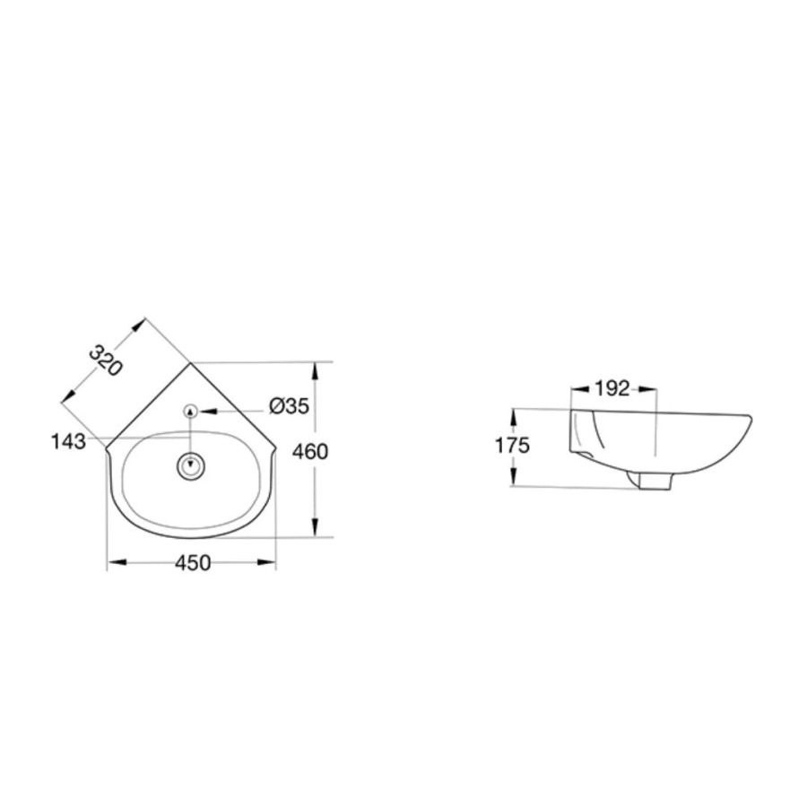 WASTAFEL SUDUT AMERICAN STANDARD  STUDIO CORNER LAVA WHITE