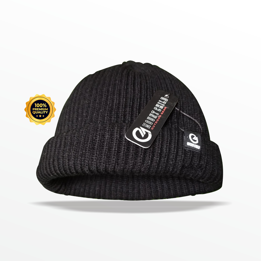 Mountchild Kupluk Pria Rajut Beanie Hat ciput Tebal Warna Hitam  Untuk Pria Dan Wanita Bahan Wool