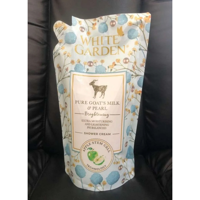 White garden Pure Goats Milk Pearl Refill /Sabun mandi Goat milk 900ml