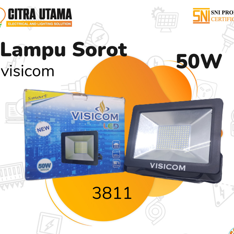 LAMPU SOROT LED 50 WATT CAHAYA PUTIH VISICOM K3811