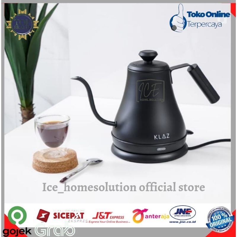 Klaz 800 Ml Teko Listrik Gooseneck - Hitam/teko listrik/teko air panas/kettle