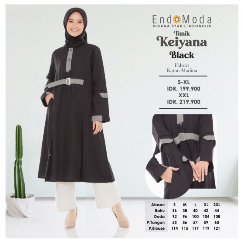 Endomoda Atasan Tunik Keiyana (Cream, Blue, Black)
