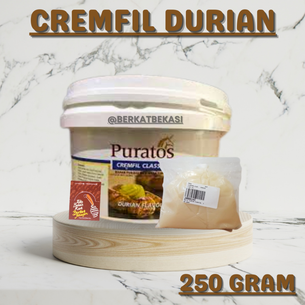 

SELAI DURIAN PURATOS CREMFIL / FILLING / TOPPING (250GR)