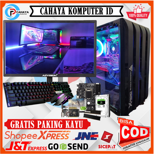 PC GAMING DESIGN FULSET INTEL I7 RAM 8GB HDD 500GB MONITOR 19 INCH KEYBOARD MOUSE SIAP PAKAI