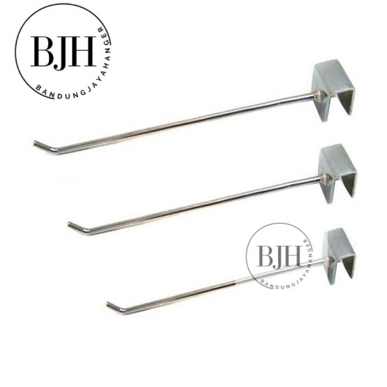 CANTOLAN DISPLAY /CANTOLAN PIPA KOTAK . AKSESORIS CANTOLAN HOLO PIPA KOTAK / SINGLE HOOK KOTAK  30 CM HARGA PER 1 BH