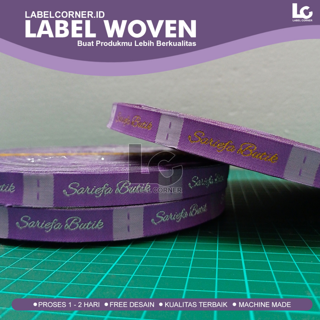 Label Woven /Label Rajut /Label Rajut /Woven Damask Berkualitas