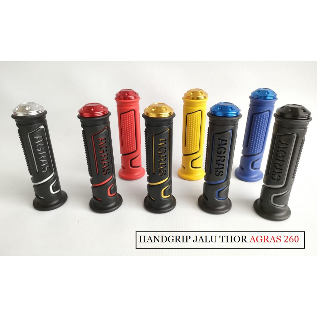 HANDGRIP GRIP JALU THOR AGRAS HANDFAT HANFAT KARET BINTIK BULU JALU ALMINI CNC MODEL THOR UNIVERSAL SEMUA MOTOR BISA