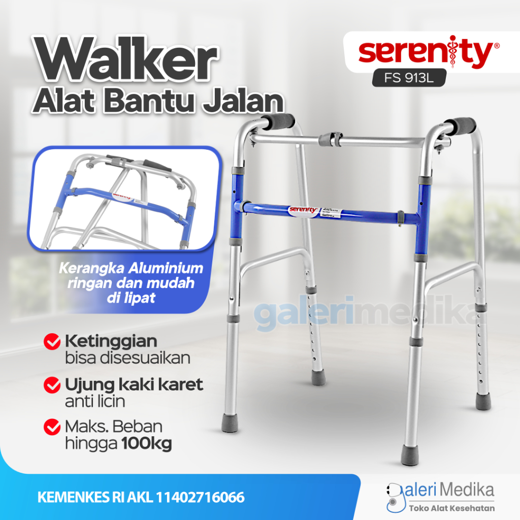 Walker Serenity FS913L Alat Bantu Jalan Tanpa Roda / Walker Serenity FS 913 L Alat Bantu Jalan