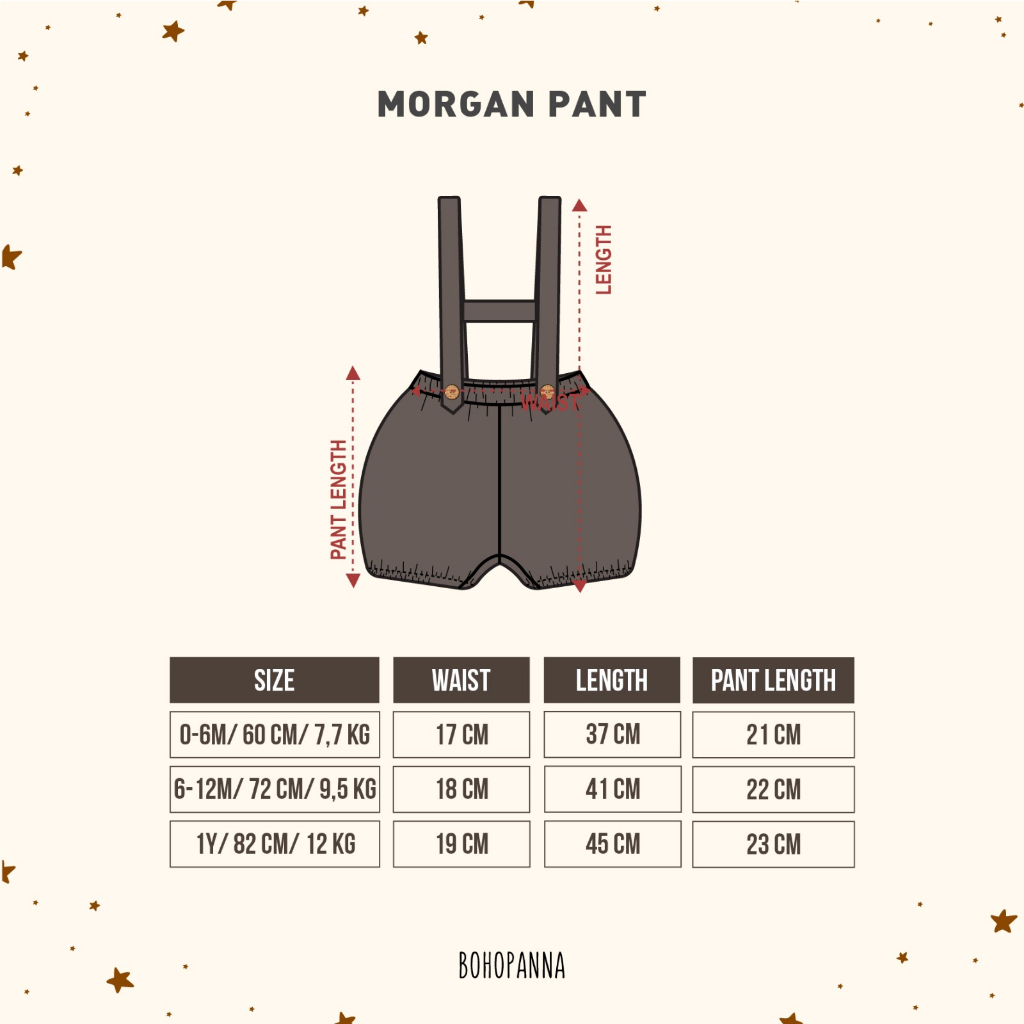 BOHOPANNA MORGAN PANT OVERALL CELANA SUSPENDER ANAK UNISEX USIA 0-10 TAHUN