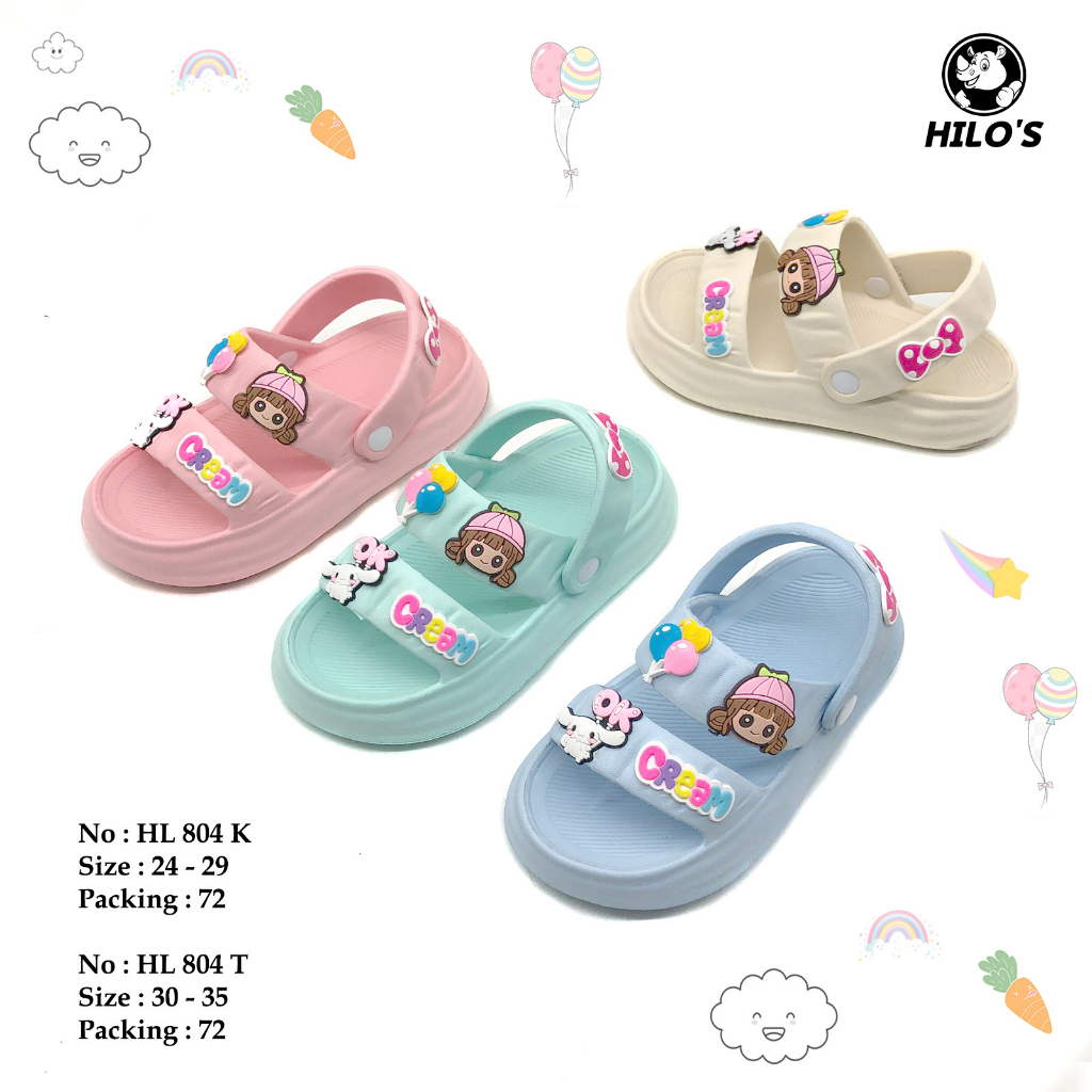 Sandal Anak Cewek Tali Belakang Model Terabru Lucu Korea style Kekinian