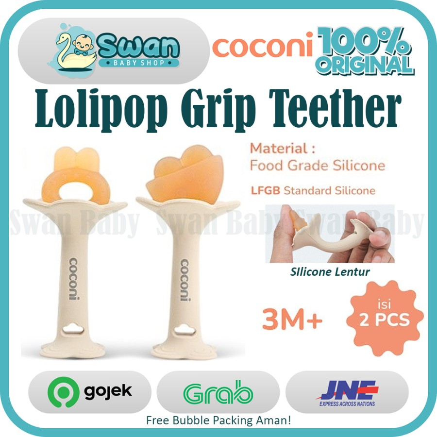 Coconi Lolipop Grip Teether 2 Pcs / Mainan Gigitan Bayi