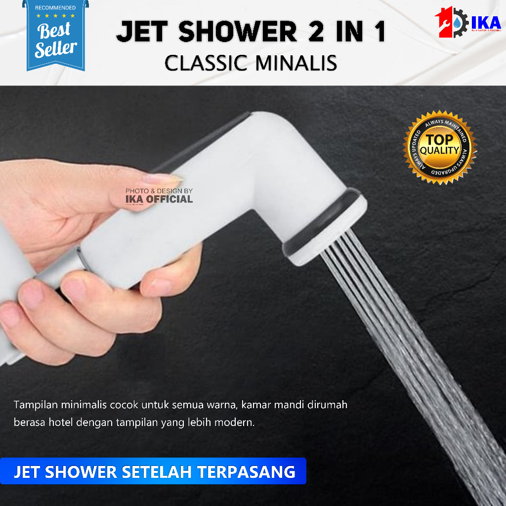 Jet Shower Kloset / Bidet Shower / Jet washer Kloset / MURAH!!!Jet Shower Bidet Chrome Shower Pipis Cebok Pencet Semprot Toilet Kamar Mandi dan Stop Kran