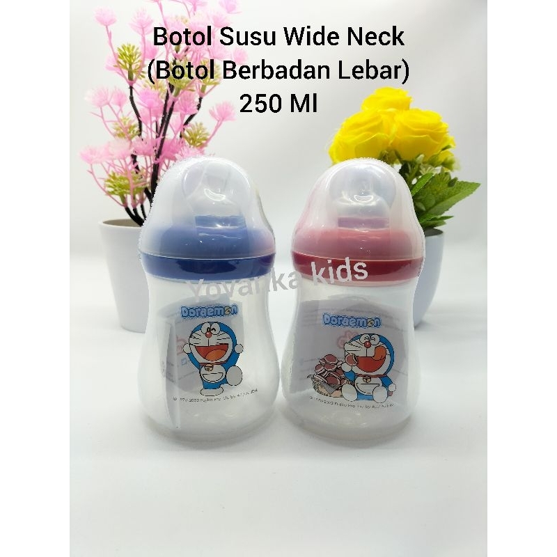 Botol Susu Wide Neck Karakter Doraemon Bunny/Botol Berbadan Gemuk 250 Ml /150 Ml BPA Free DOR-DB 382