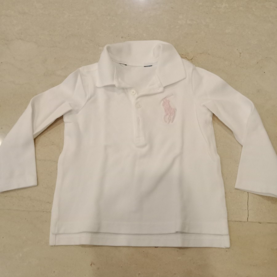 Preloved Kaos Polo Anak perempuan white ralph lauren 2years