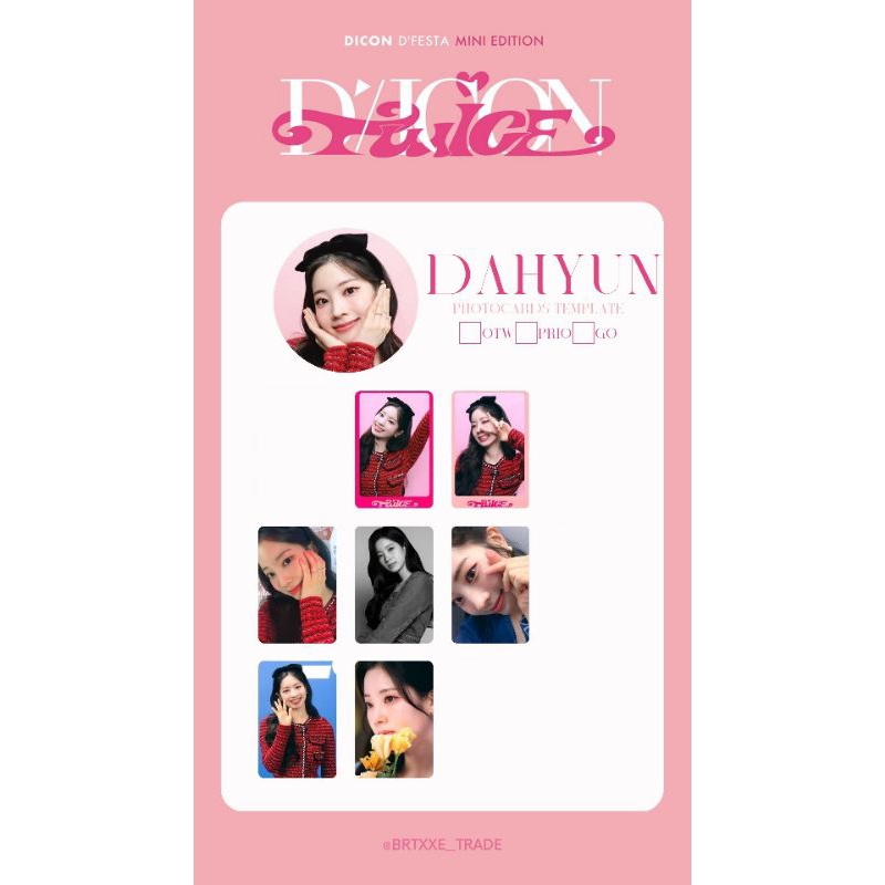 Photocard Dicon 102 Dahyun Twice