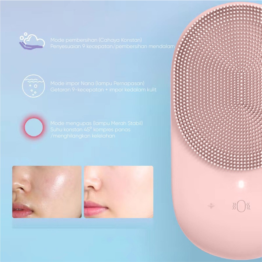 Bomidi FC1 Electric Mini Facial Cleansing Brush 3 Mode IPX7 Waterproof Alat Pembersih Wajah Sikat Kulit Cuci Muka Wajah Elektrik Face Wash Getaran Sonik