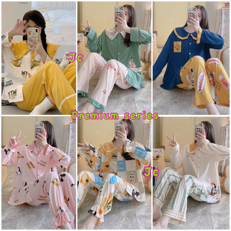 JC- Set Piyama Kerah Babydoll PREMIUM PP / Piyama Baju Tidur Wanita Muslimah terbaru / Stelan Piyama wanita Busui Import murah