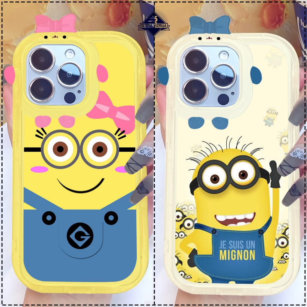 CUSTOM SOFT CASE SILIKON CASING FRAME KAMERA KARAKTER PITACU CUSTOM MINION SAMSUNG A03S A03 CORE A04