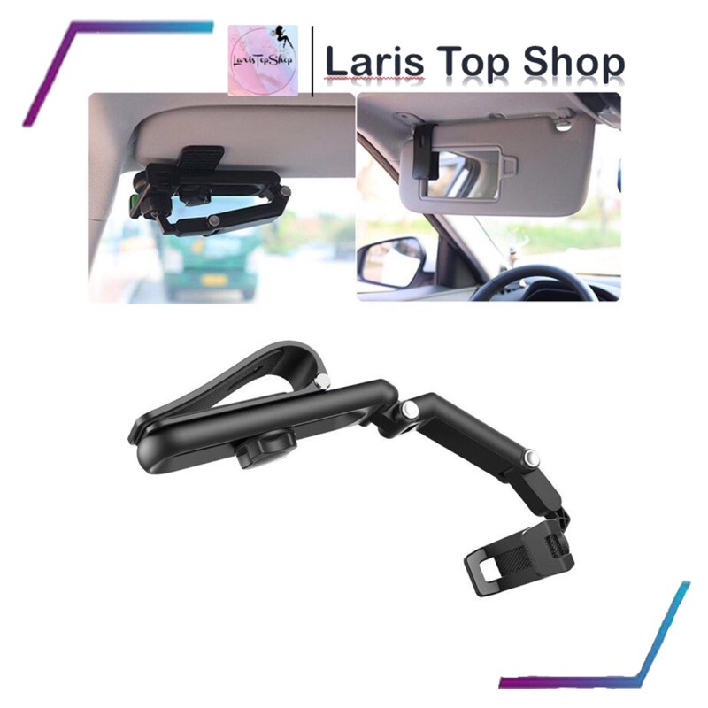 Holder Mobil HD-58 / Stand Holder HP Jepit Mobil HD58 / Dudukan Penyangga Penahan Hp / Penjepit Handphone Universal Stir Mobil Sun visor / Penyangga HP Tongsis Selfie