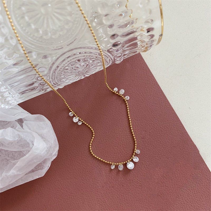 Kalung Titanium Diamond Juntai Korea Elegan Fashion Style Premium