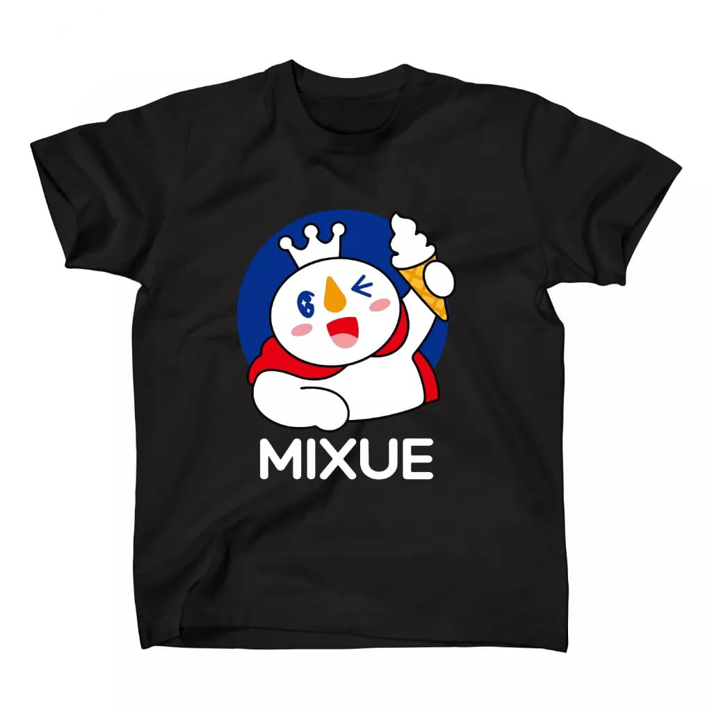 Kaos sablon dtf unisex gambar mixue viral usia 1-7 tahun