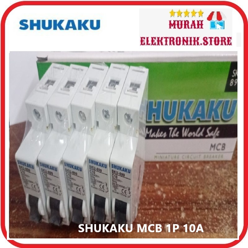 MCB SHUKAKU HITAM 1 PHASE 4A 6A 10A 16A AMPER STUT PEMUTUS ALIRAN LISTRIK