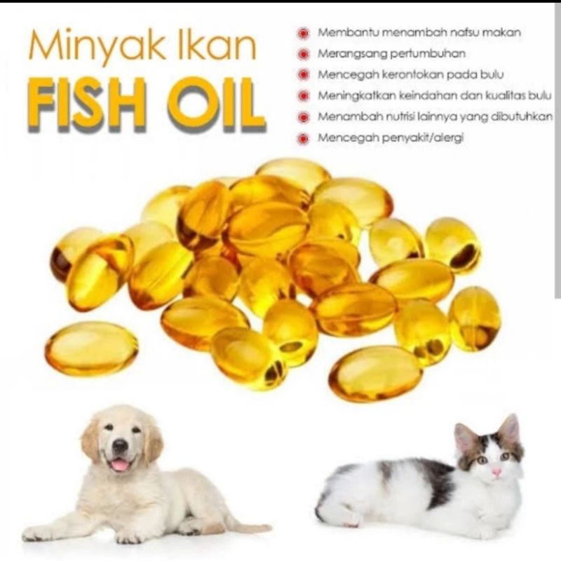 (isi 100butir) minyak ikan tung hay vitamin kucing anjing kelinci