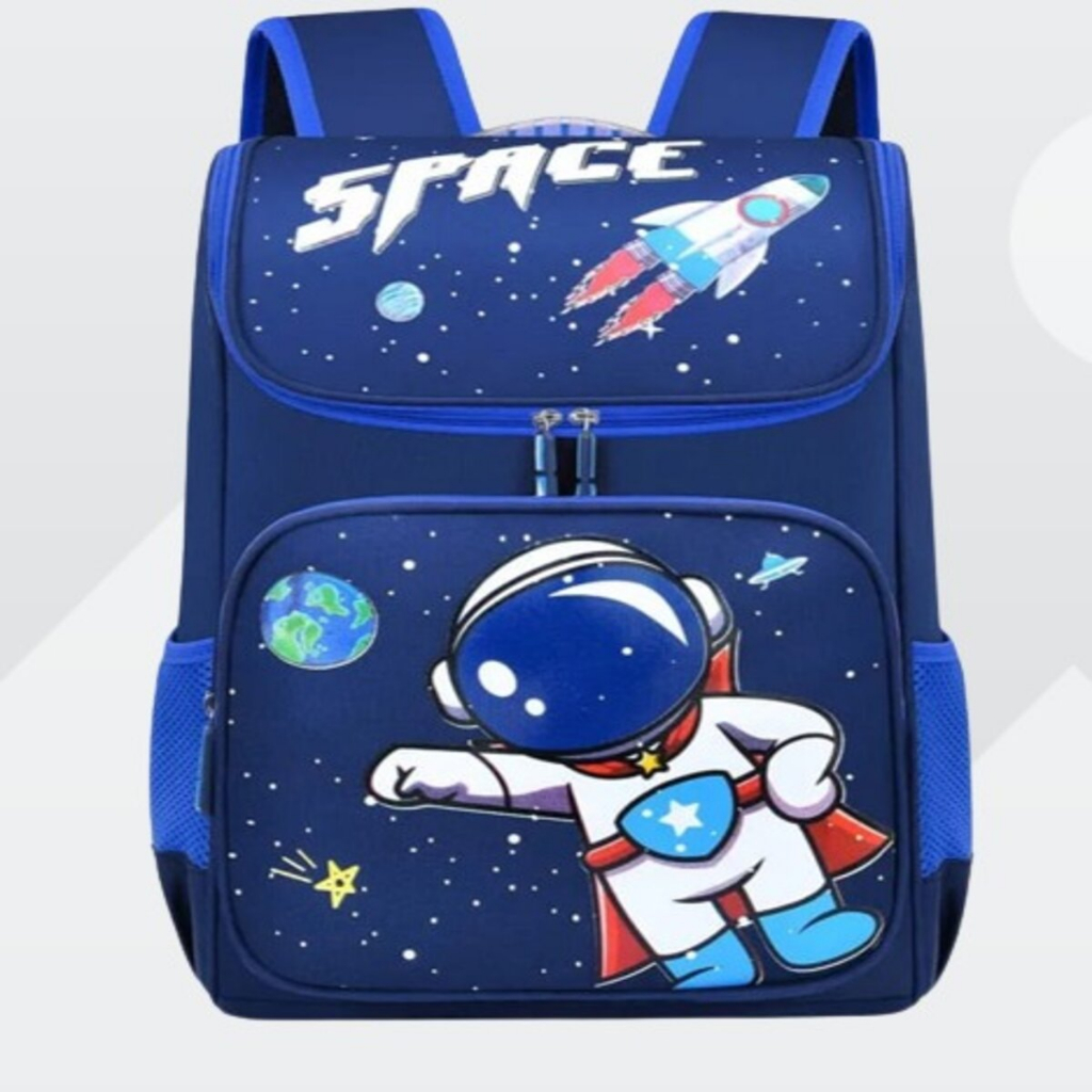 Tas sekolah anak laki laki astronot tas ransel untuk anak SD SMP FREE raincover untuk tas