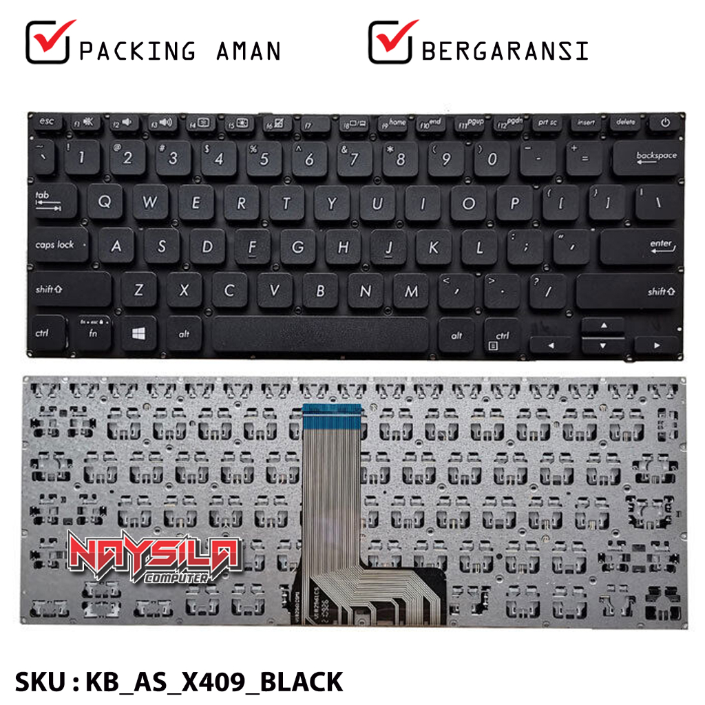 Keyboard ASUS VivoBook 14 M409 M409D X415 A409 A409FL A409JB A409FA A409UB A409MA BLACK / HITAM