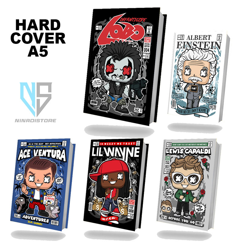 

Buku Ukuran a5 Pocket Book/Notebook Hardcover A5 isi polos dan garis Gambar cover tokoh pigur