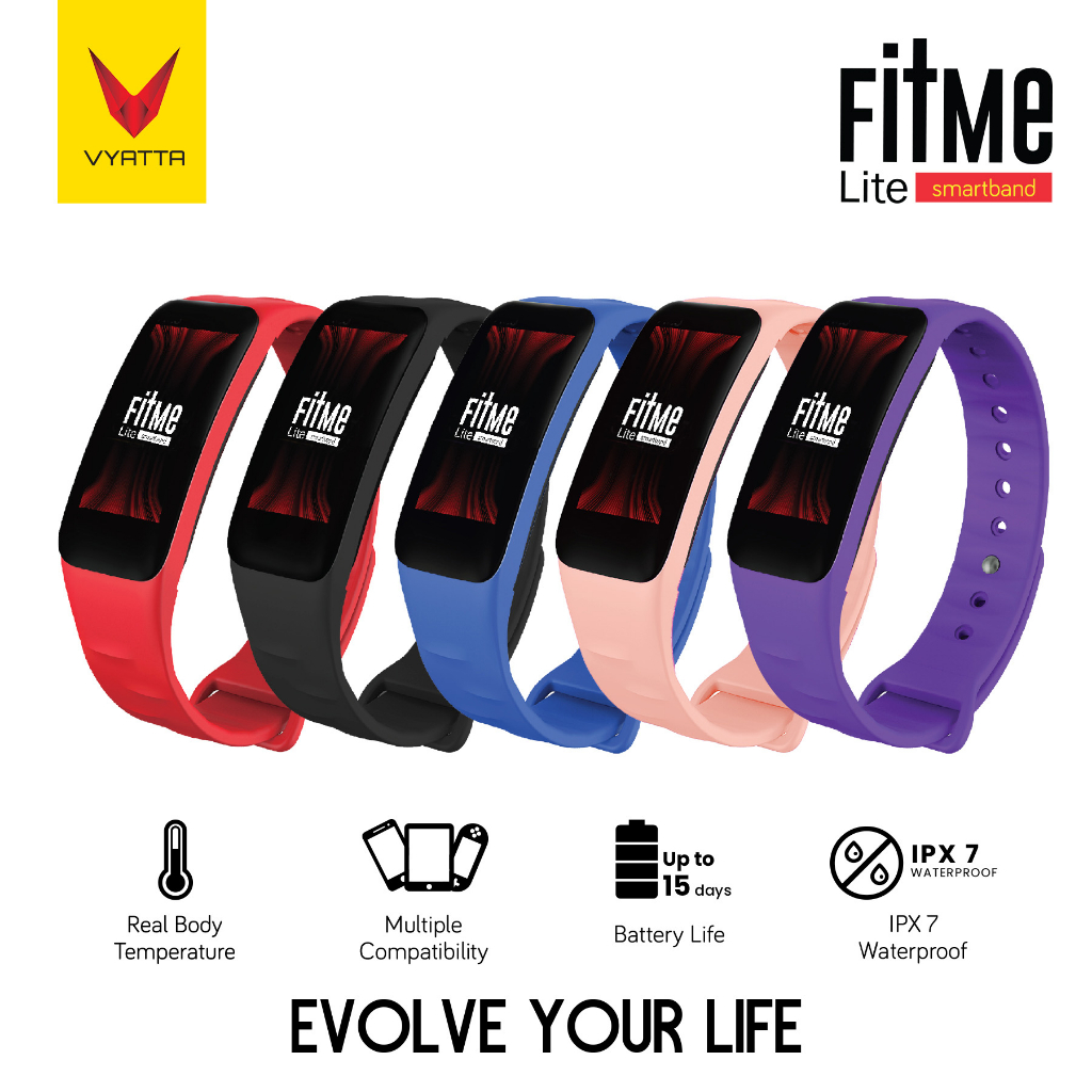 VYATTA FITME LITE SMARTBAND SMARTWATCH REAL BODY TEMPERATURE IPX67 WATERPROOF FIND LOCATION GPS
