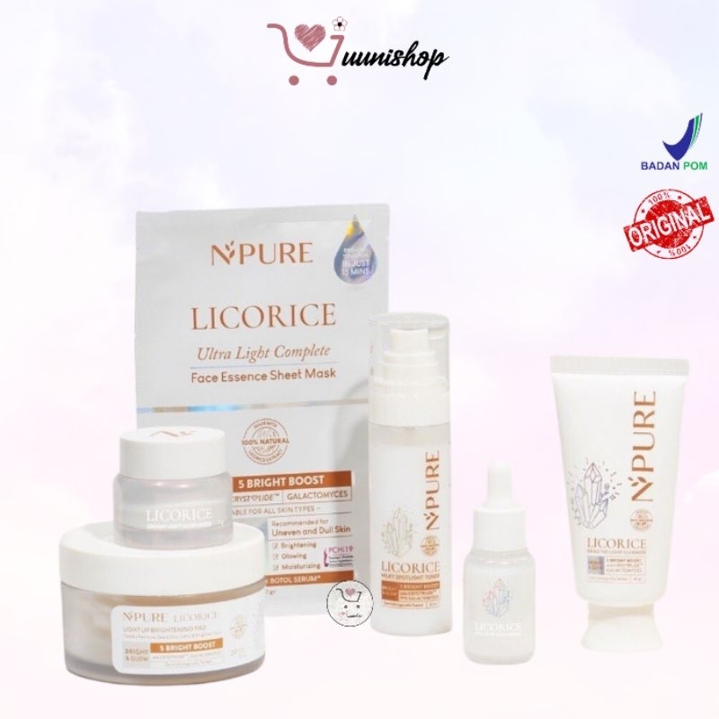 Npure licorice series / npure licorice toner / serum / moisturizer / pad